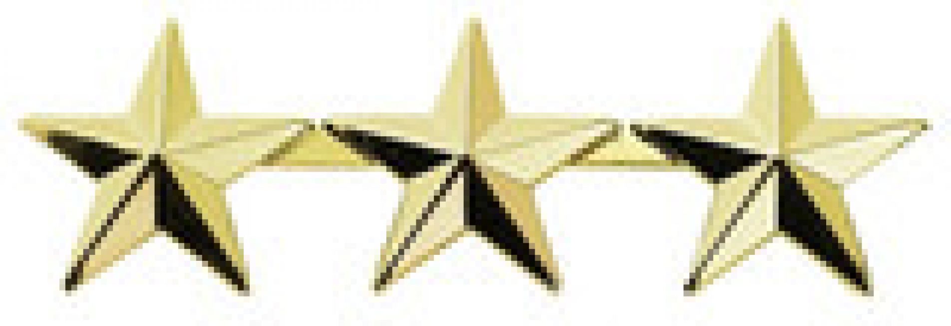 3 STAR COLLAR PIN 1/2" TALL - SOLD IN PAIRS.